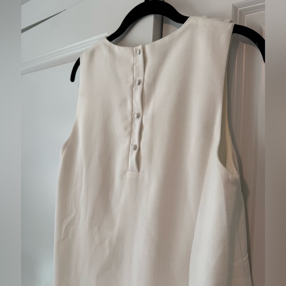 Storee White Ruffled Shift Dress Sz Small - Picture 3 of 8